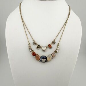 Fabulous Gold Toned 2 Strand Rhinestone Necklace